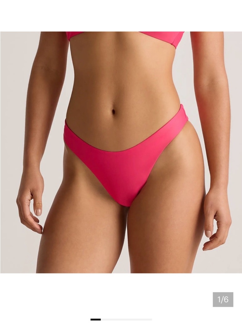 NEW Quince High Leg Bikini Bottom in Hibiscus Size Medium